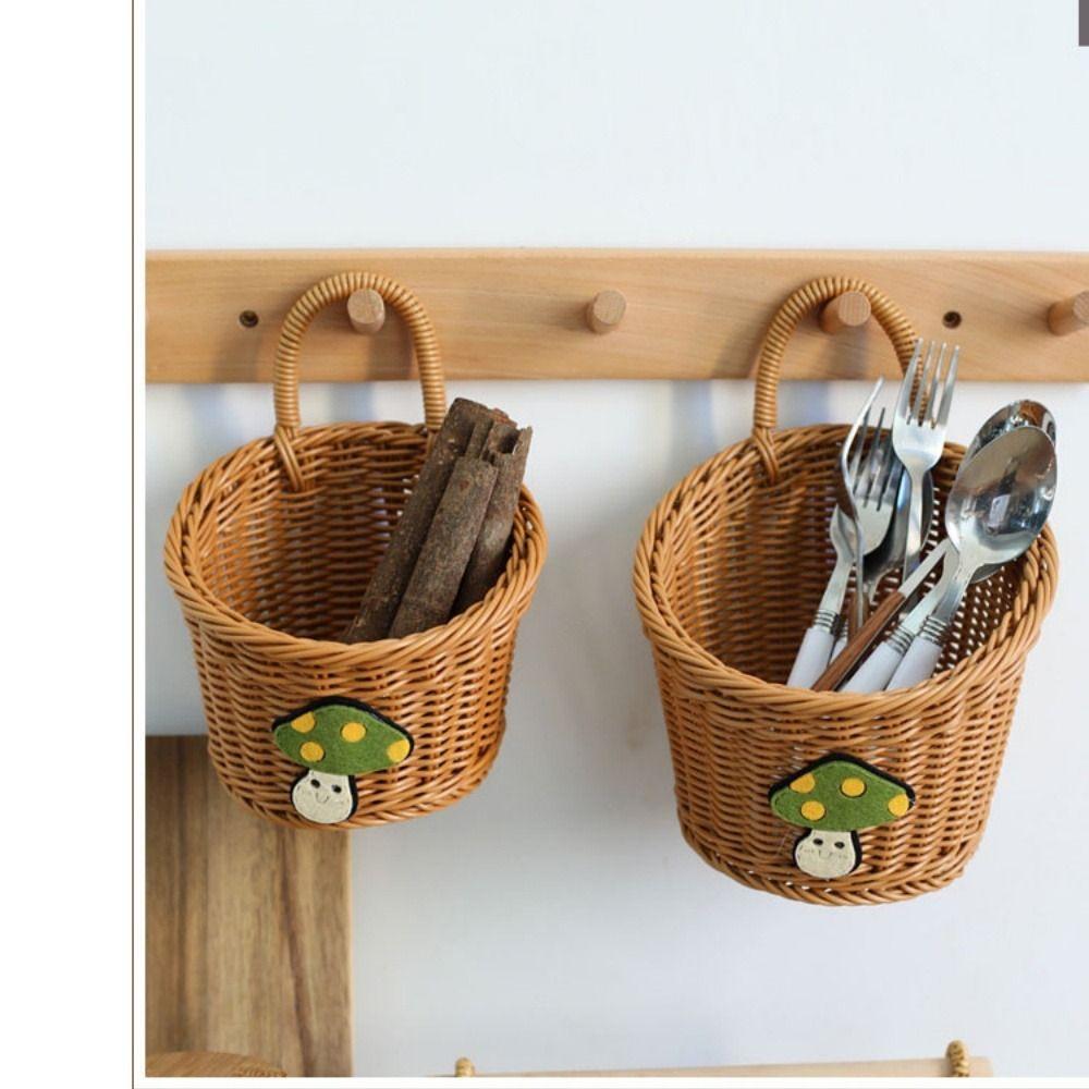 Household Imitation Rattan Wicker Basket  Restaurant Serving Tabletop Display