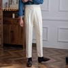Pantalon de costume pour homme, fermeture éclair, taille réglable, coupe droite, style anglais, couleur unie, ample, formel, style professionnel, tenue de bureau