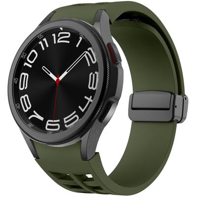 For Samsung Galaxy Watch FE/7/6/5/4 Watch Band Stylish Silicone Strap with Magnetic Folding Buckle