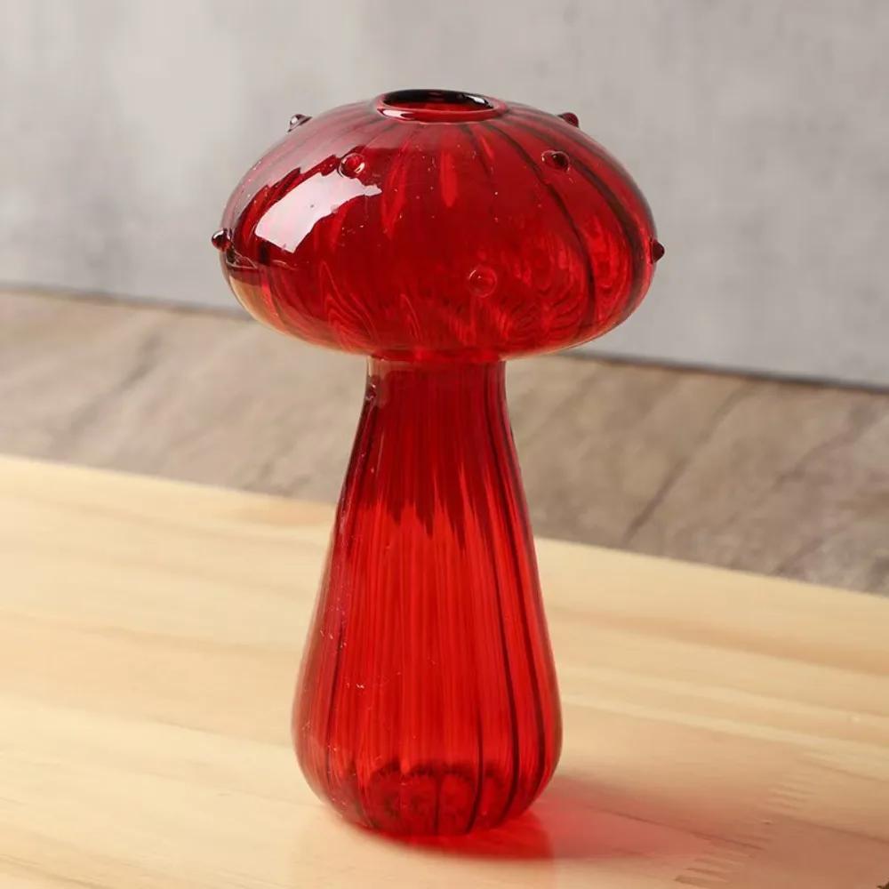 New Hydroponic Flower Bottle Transparent Glass Glass Vase Mushroom Aromatherapy Bottle Flower
