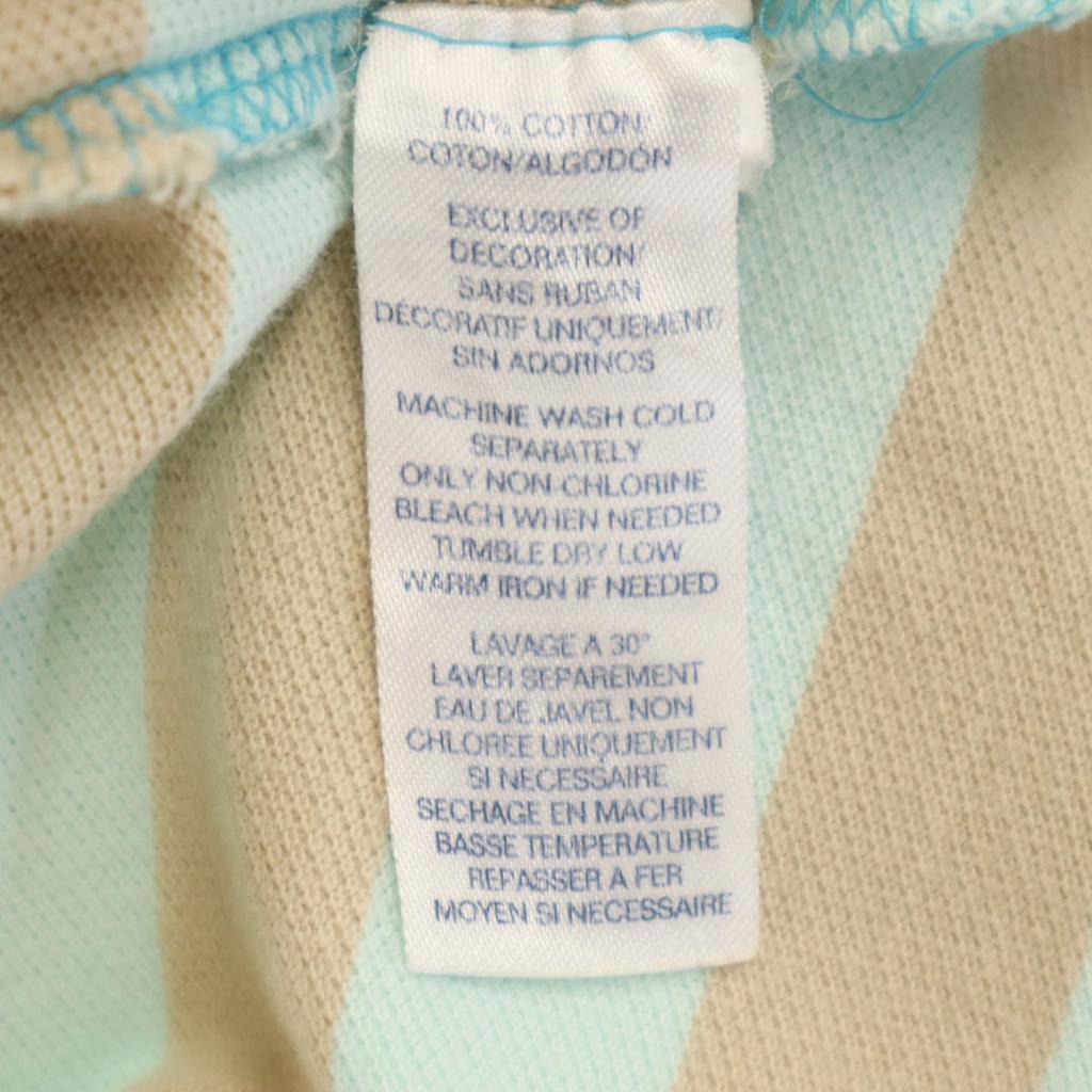 Chaps Border Pattern Short Sleeve Polo Shirt L Mint System Fawn Men's Used