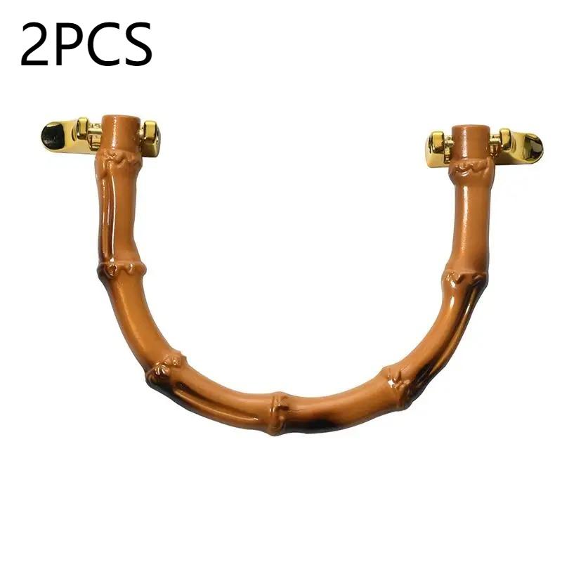 

U Shape Imitation Bamboo Handles For Diy Bags Plastic Purse Tote Handle With Gold Buckle Woven Bag Handles For Handbags New