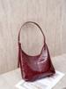 Cowhide Single Shoulder Crossbody Women's Bag Women's Fashion Simple Zipper Soft Bright Leather Bag Shopping Bag Large Capacity