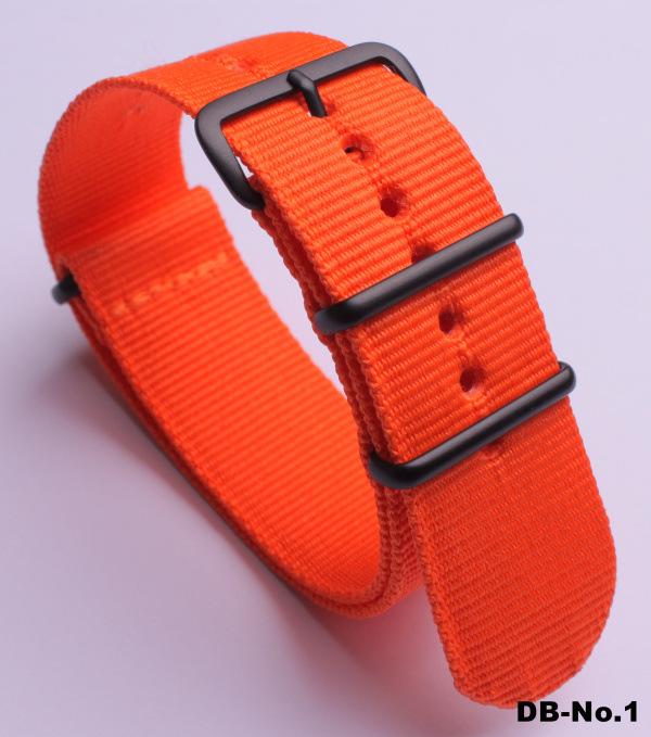 Black Nylon & Canvas Watch Strap with Vacuum-Plated Buckle