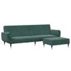 2 Seater Sofa Bed with Footstool Dark Green Velvet