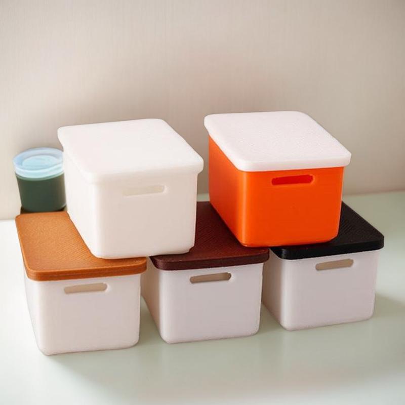 Adorable Mini 1/12 Scale Food Storage Cases with Lid for Dollhouse Set of 4, Doll House Accessories Toy