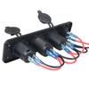 Car Usb Socket Panel With Dual Usb Charger Voltmeter And Power Outlet Waterproof For Vehicle Marine Rv Digital Devices