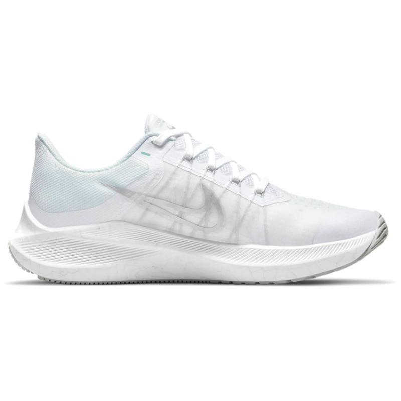 Nike Zoom Winflo 8 White Metallic Silver Women's Sneakers Casual CW3421-104