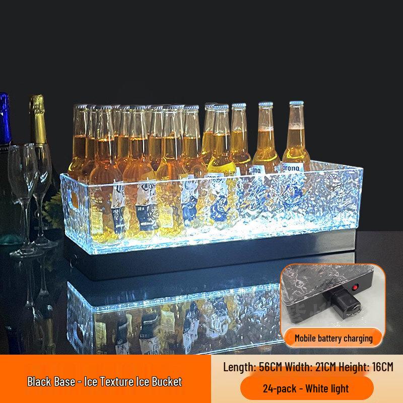 ZISIZ LED Rechargeable Luminous Ice Bucket