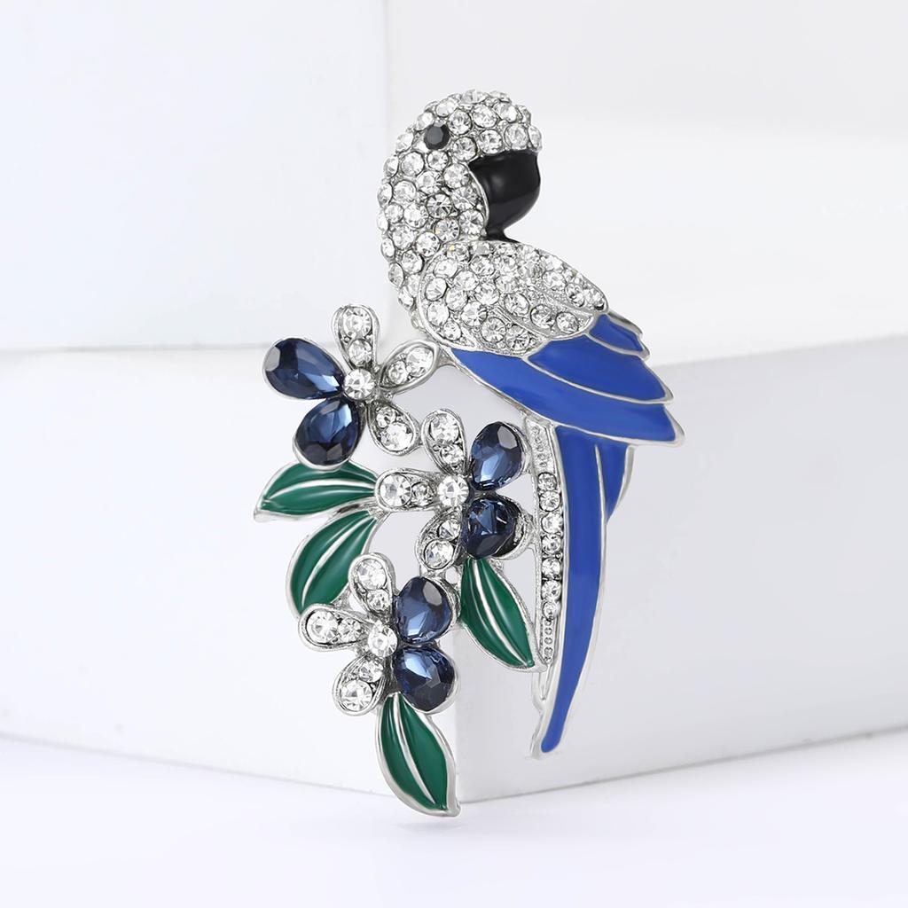 Rhinestone Parrot Brooches for Women Unisex Animal Pin Bird Lapel Pins Event Funny Luxury Gifts New Year Friends Decoration