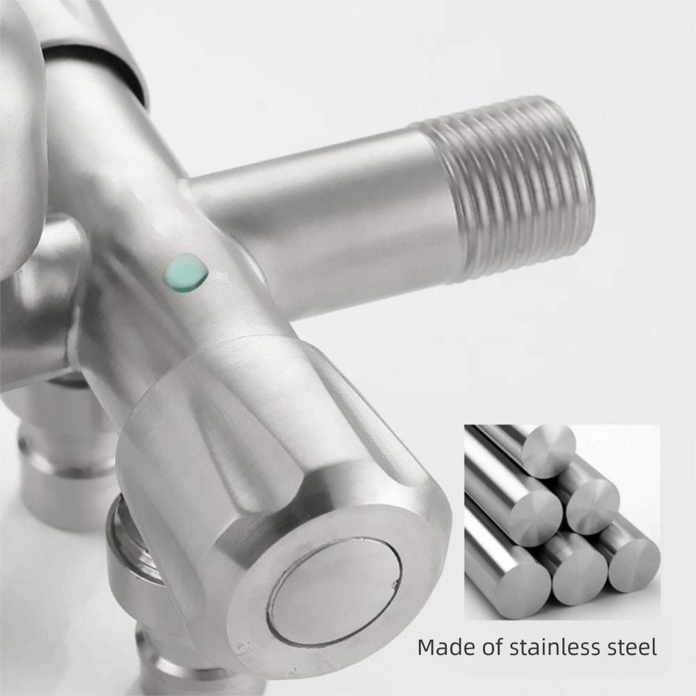 One In Three Out Stainless Steel Faucet with Tape Angle Valve Faucet  Domestic Use