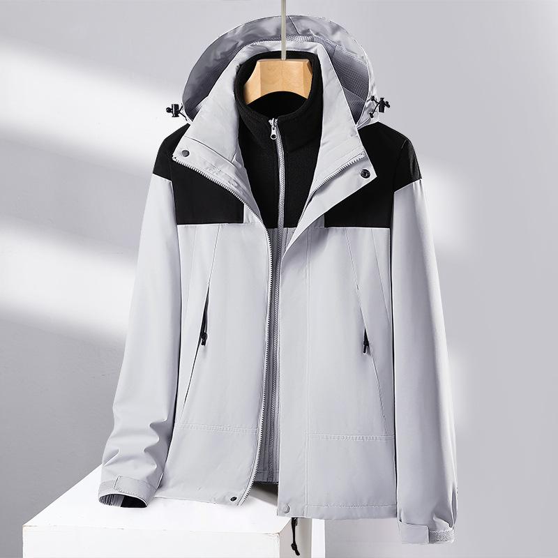 Winter Three-in-one Jacket for Women Two-piece Collection Thickened and Velvet Removable Liner Mountaineering Jacket Wind Resistant Jacket