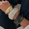 Ingemark Vintage Irregular Resin Acrylic Wide Bracelet Women New Fashion Geometric Stackable Chunky Bangle Bracelet Jewelry New