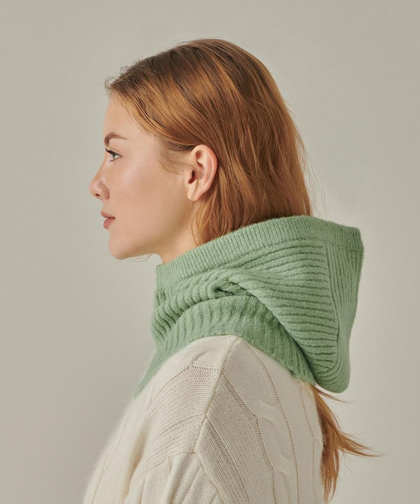 MUSINSA STANDARD WOMAN Women'S Soft Boucle Knit Balaclava [Apple Green]