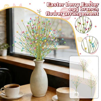 Easter Decorations, Artificial Easter Stems With Easter Eggs, Berries, Easter Egg Branches, Flower Arrangements