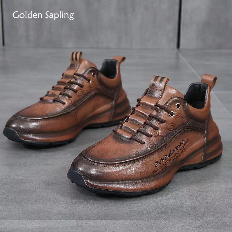 Fashion Golden Sapling Men's Shoes Leisure Elevated Shoes Autumn Spring Synthetic Male Casual Sneakers Tide Retro Thick Soled Sneaker