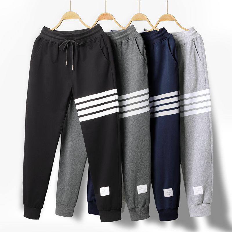 Men's Tide Brand Four-Stripe Casual Jogger Sweatpants - Trendy, Versatile Cotton for Spring and Autumn