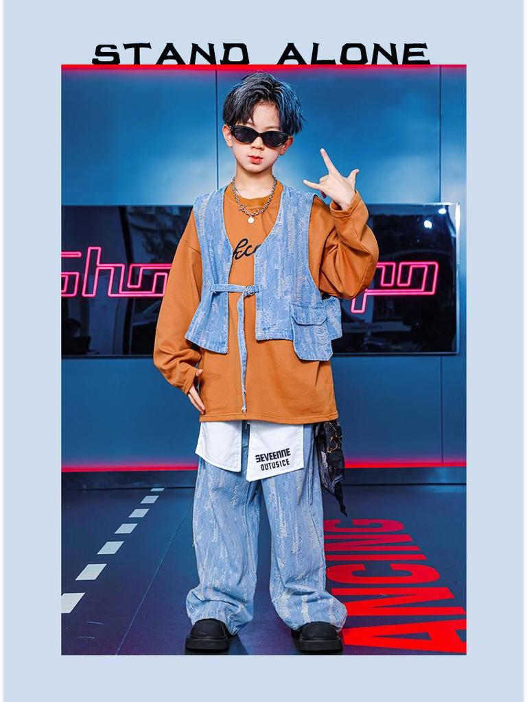 Children's Hip-Hop Fashion: Boys' and Girls' Trendy Streetwear Shirts & Jackets