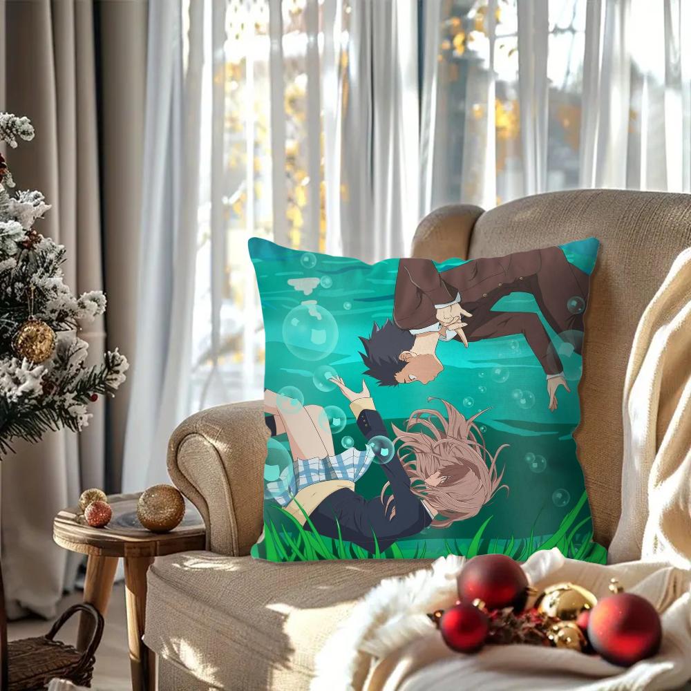 The Shape of Voice Animationskissenbezug Quadratisches Kissen Schlafzimmer Sofa Freizeit Komfortkissen Auto Wohnzimmer Heimdekoration 40X40