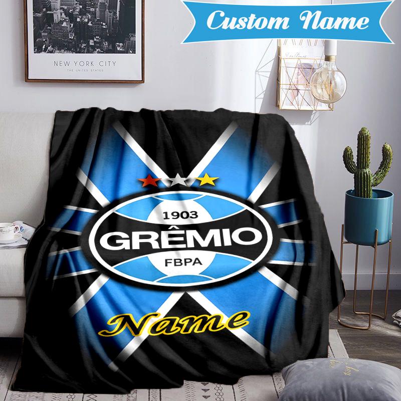 Custom Name Gremio FC Crest Design Blanket Lightweight Ideal Bedding Blanket Perfect for Travel, Camping, Living Rooms, Sofas, Christmas gift