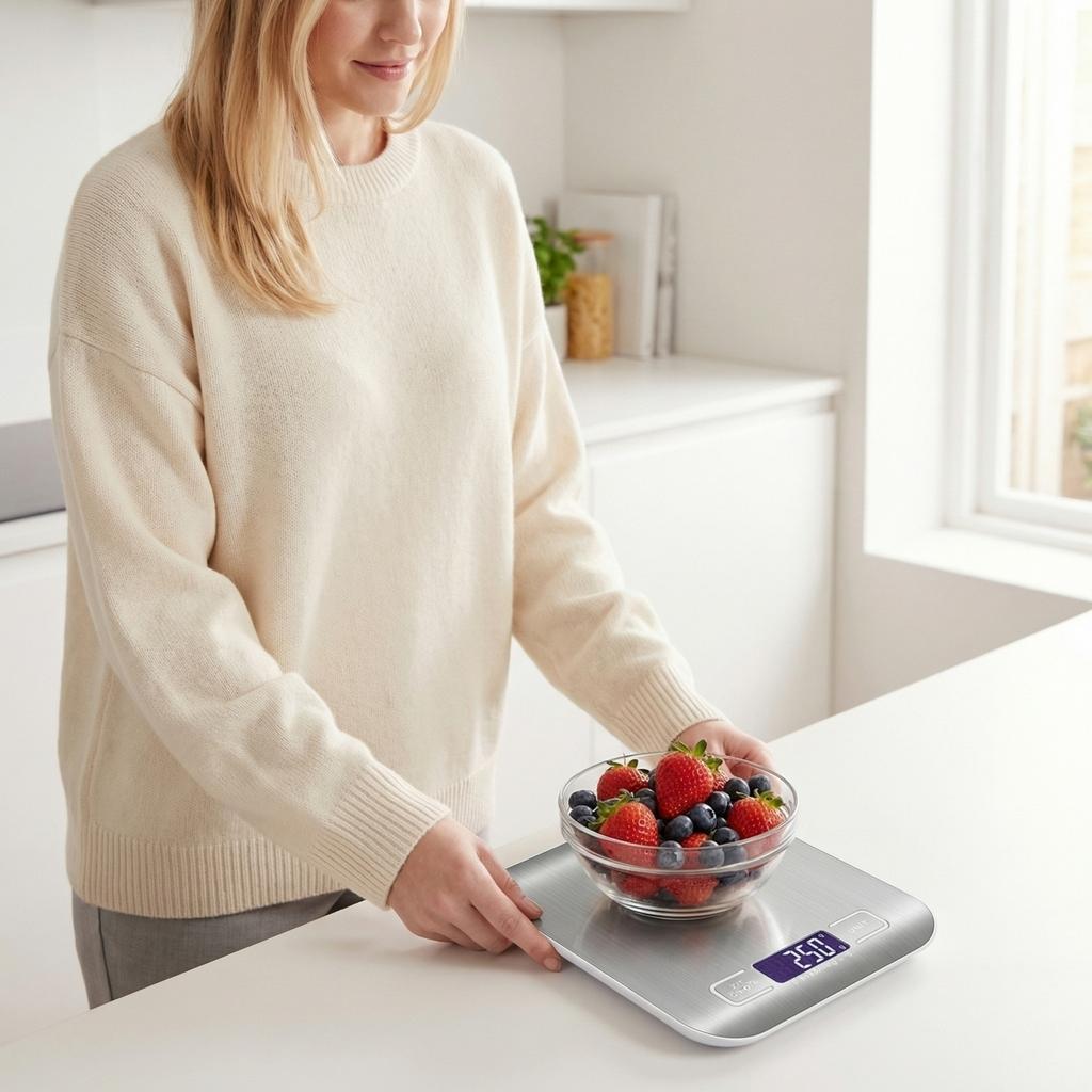 Digital Stainless Steel Kitchen Scale Precision Electronic Weight Scale Small Platform Scale for Cooking Baking and Portion Control