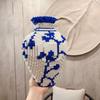 Novo Estilo Chinês Padrão de Vaso de Porcelana Azul e Branco Modelo de Urso 3D Bloco de Construção Montagem de Partículas Pequenas Quebra-cabeça Infantil Brinquedo