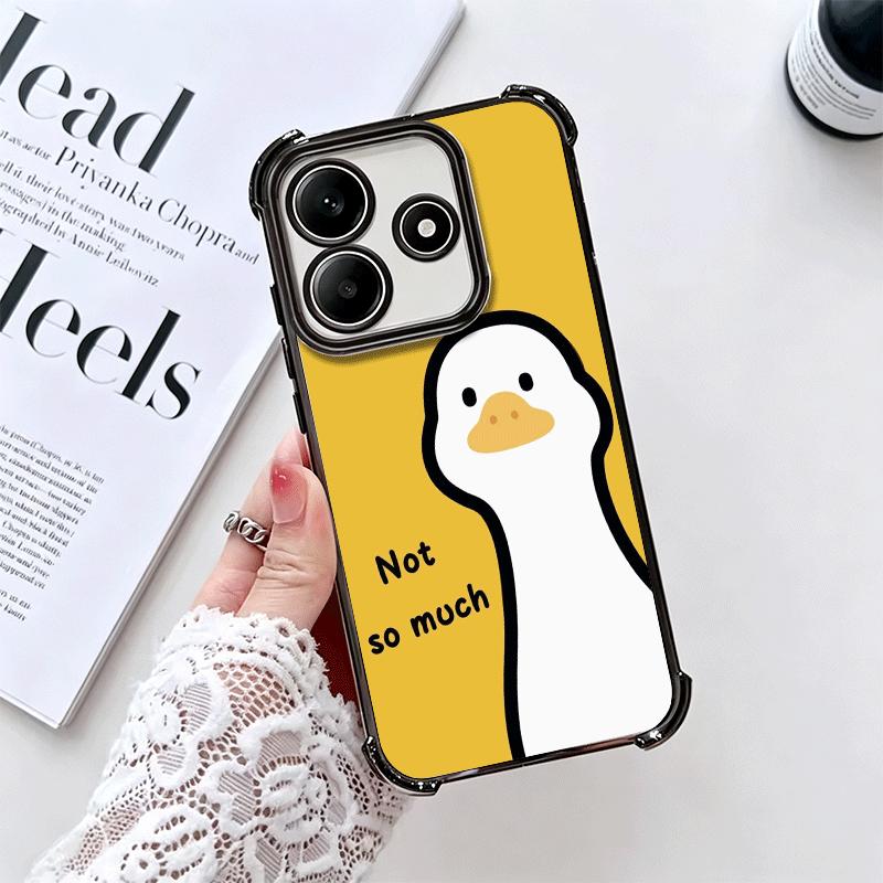 Cartoon Cute Duck Soft Phone Case For Xiaomi Redmi Note 14 15 Pro Plus 13 12 11S 11T 5G 10 9S 9 Plating Anti-Fall Fundas