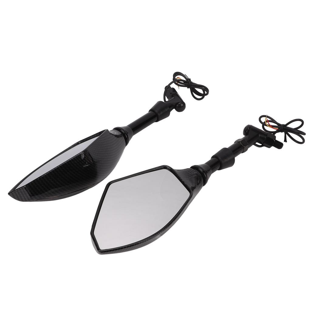 Rear View Mirrors with LED Turn Signals Universal Motorcycle Indicator Left and Right Replacement for Ducati