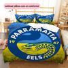 Parramatta Eels  Pattern Bedding Quilt Set  Home Decoration  Gift (1 * Duvet Cover + 2 * Pillowcase  Without Core)