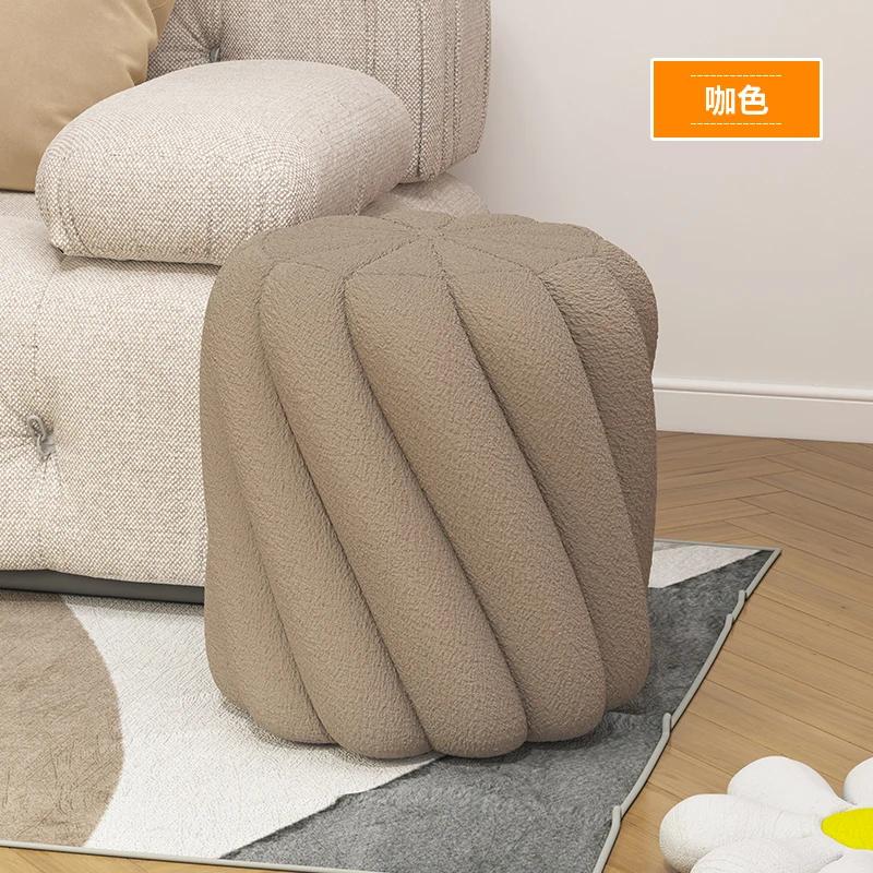 Design Simple Accordion Chair Household Sofa Foot Pedal Living Room Small Round Replacement Shoe Stools Light Luxury Furniture
