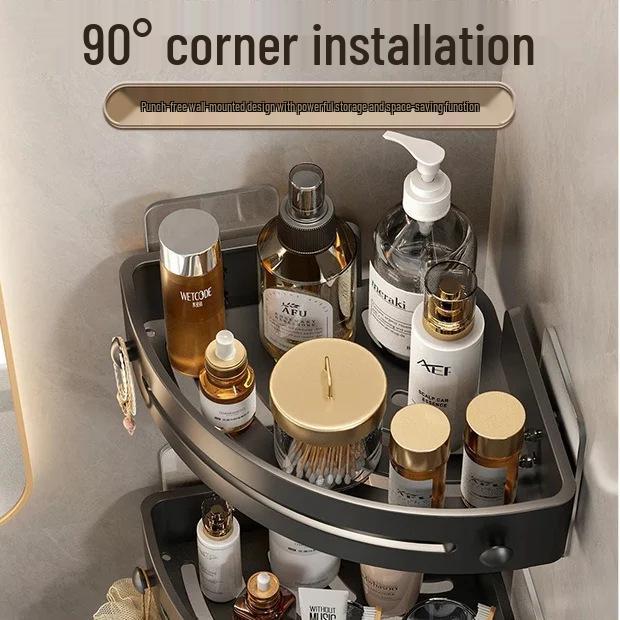 

Скидка 5 юаней: Настенная угловая полка для ванной комнаты и стеллаж для хранения без сверления