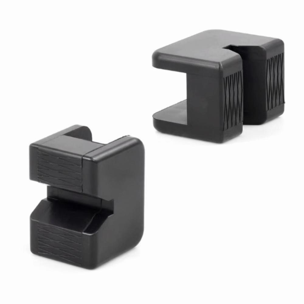 Black Rubber Jack Rubber Pad Durable Wear Resistant Anti Slip Slotted Adapter  Axle Stand Use