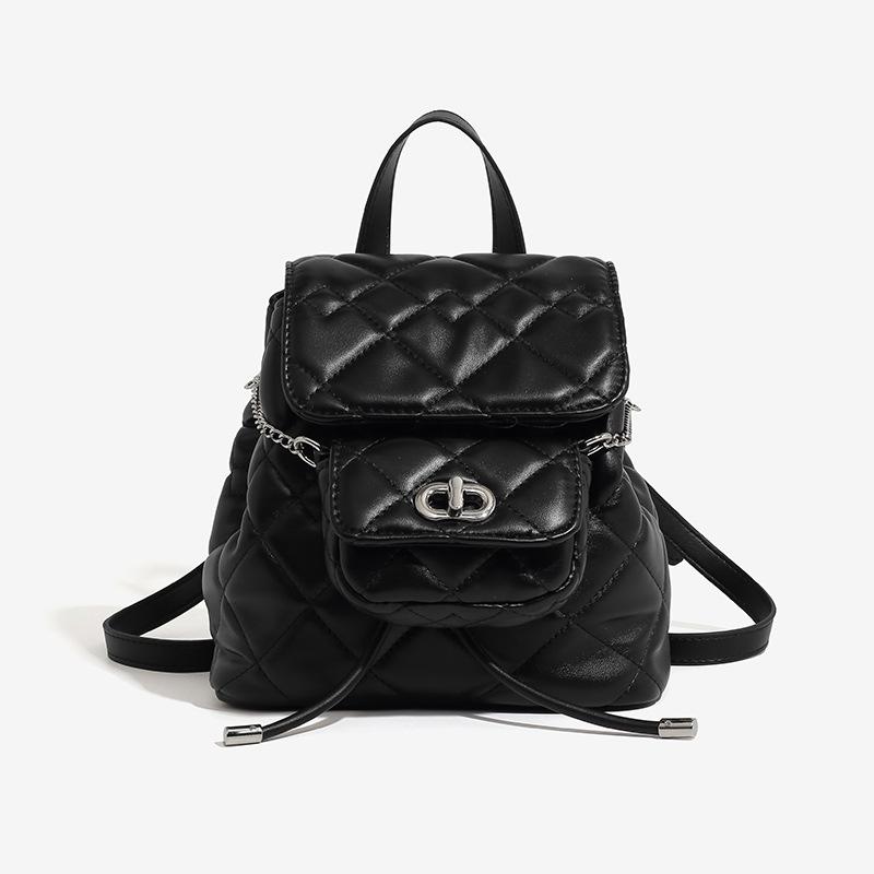 

Маленький ароматный стиль Дизайн в форме ромба Ретро Простой рюкзак для женщин Новый Летний Нишевый Высококлассный Рюкзак на цепочке