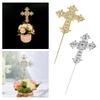 Glittery Cross Cake Topper Religious Keepsake Decoration Cross Bunting for Christenings Birthday Party Christening Baptism