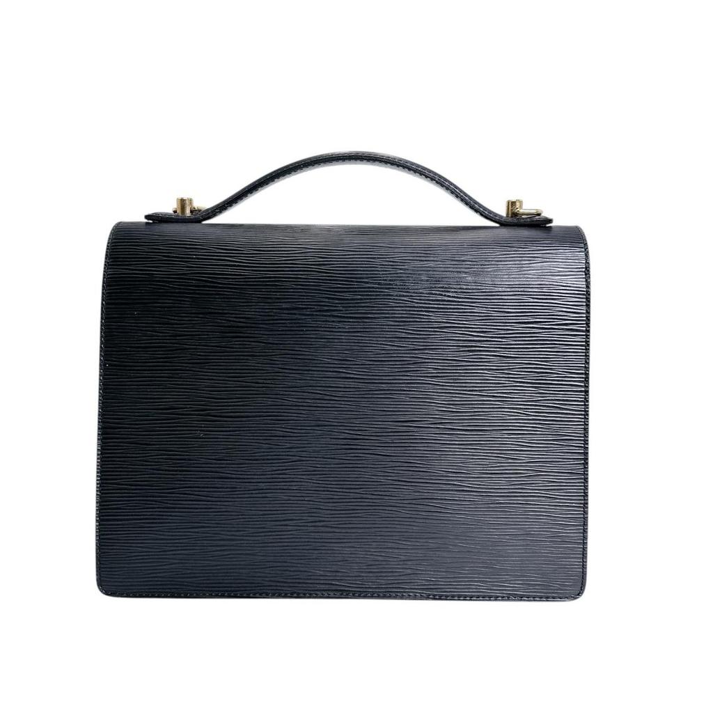 Louis Vuitton Epi Monceau Handbag Epi Leather Black Women M52792 Used
