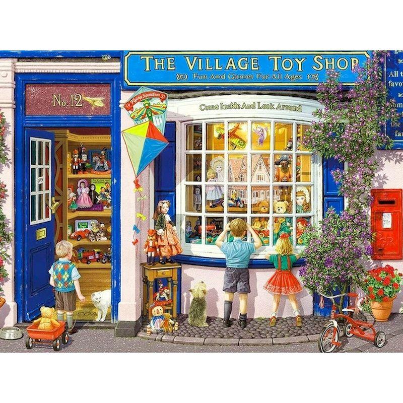 Full Round Diamond Streetside Shop Mosaic Art Diamond Embroidery Picture Rhinestones Cross Stitch Home Decor