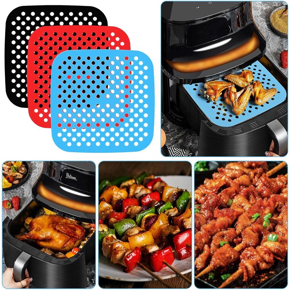 Reusable Air Fryer Liners Non Stick Heat Resistant Air Fryer Liners for Cooking Baking Easy to Clean Air Fryer Accessories