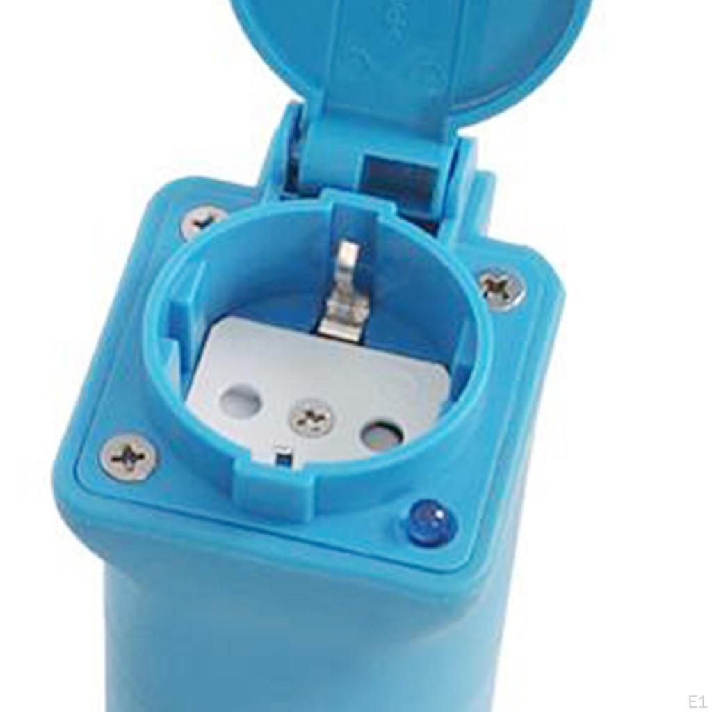 European Travel Plug Adapter 7 Hole Universal for Home Household Blue