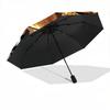 1pc Leopard Print Automatic Folding Umbrella - Compact 8-Rib Design, Durable Plastic & Iron, Lightweight for Outdoor Daily Use