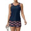 Women’s Tankini Two Piece Swimsuit with Sleeveless Tank Top and Printed Shorts Athletic Swimwear Set for Outdoor Activities