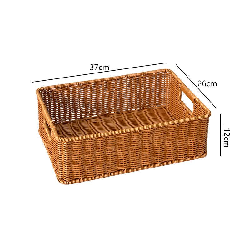 Japanese-Style Woven Rattan Storage Cabinet: Rectangular Organizer for Living Room, TV, Toys, Snacks