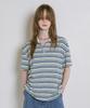 Banwonateullie A3522 Multi-Stripe Pique T-Shirt_Blue