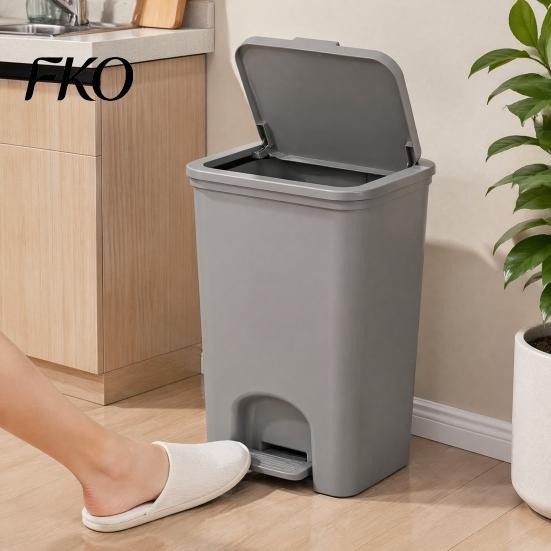 Double Open Lid Wastebasket Pedal Trash Can, with Dual-mode Lid, Easy Access Garbage Compact Recycling Bin Odor-proof Slim Solid Color Waste