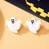 European and American Style Retro Acrylic Halloween Ghost Earrings - Cute, Funny Fashion Studs for Women