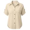 Women's Fashion Casual -Colour Short-Sleeved Buttoned Pocket Cardigan T-Shirt Top