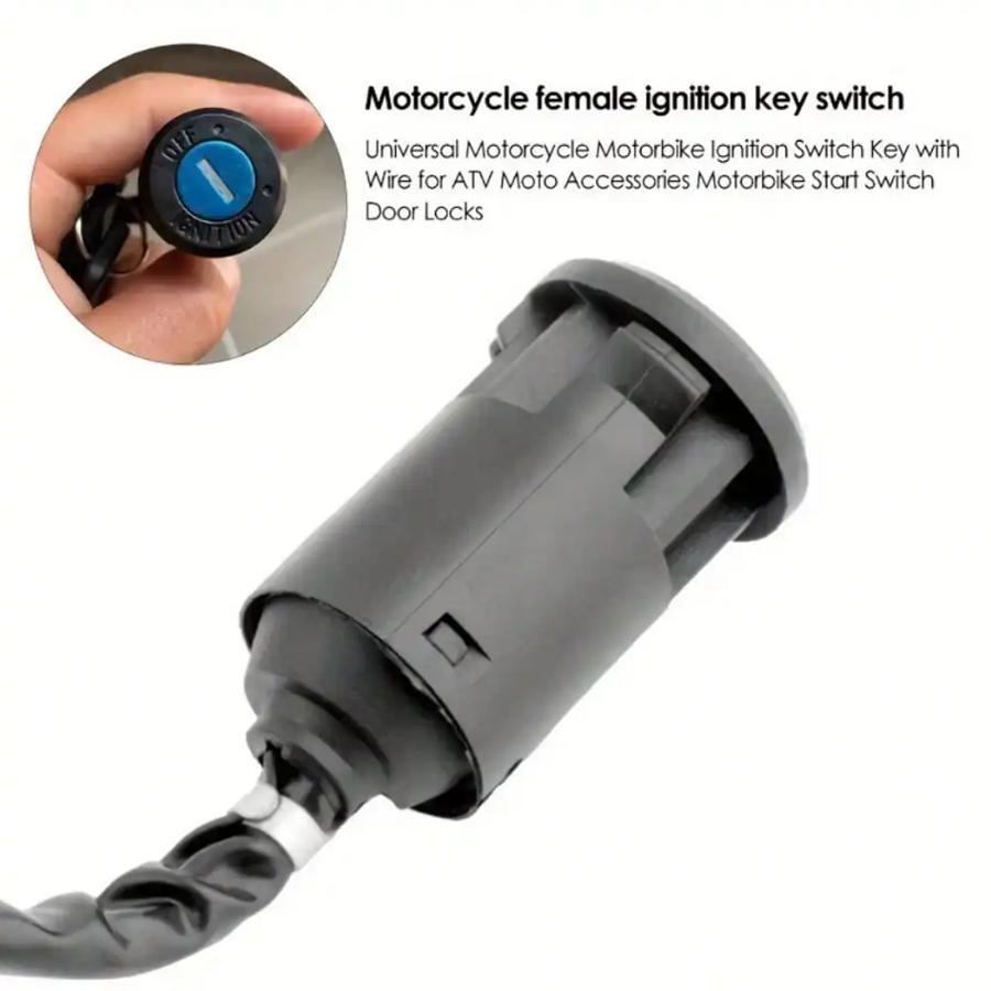 1pc Universal Motorcycle Motorbike Ignition Switch Key With Wire For ATV Moto Accessories Motorbike Start Switch Door Locks