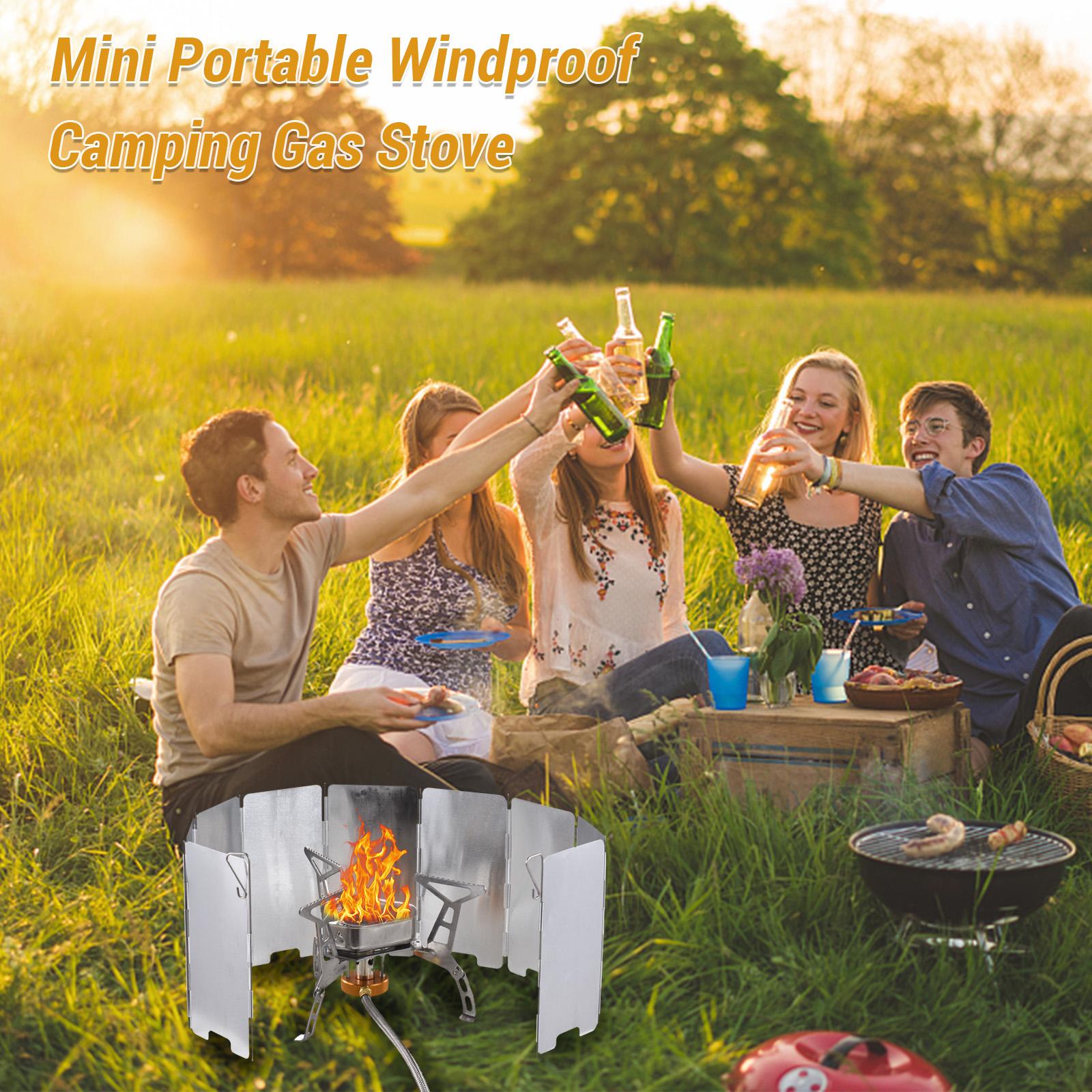 Туристическая плита Портативная газовая плита Походная плита для готовки Кемпинговая газовая плита Комплект для пешего туризма Легкая и складная