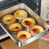 3 Sets of Bread Pans Stainless Steel Cake Salad Marinated Meat Chicken Fish Food Prep Tray Tart Baking Pan Baking Oven