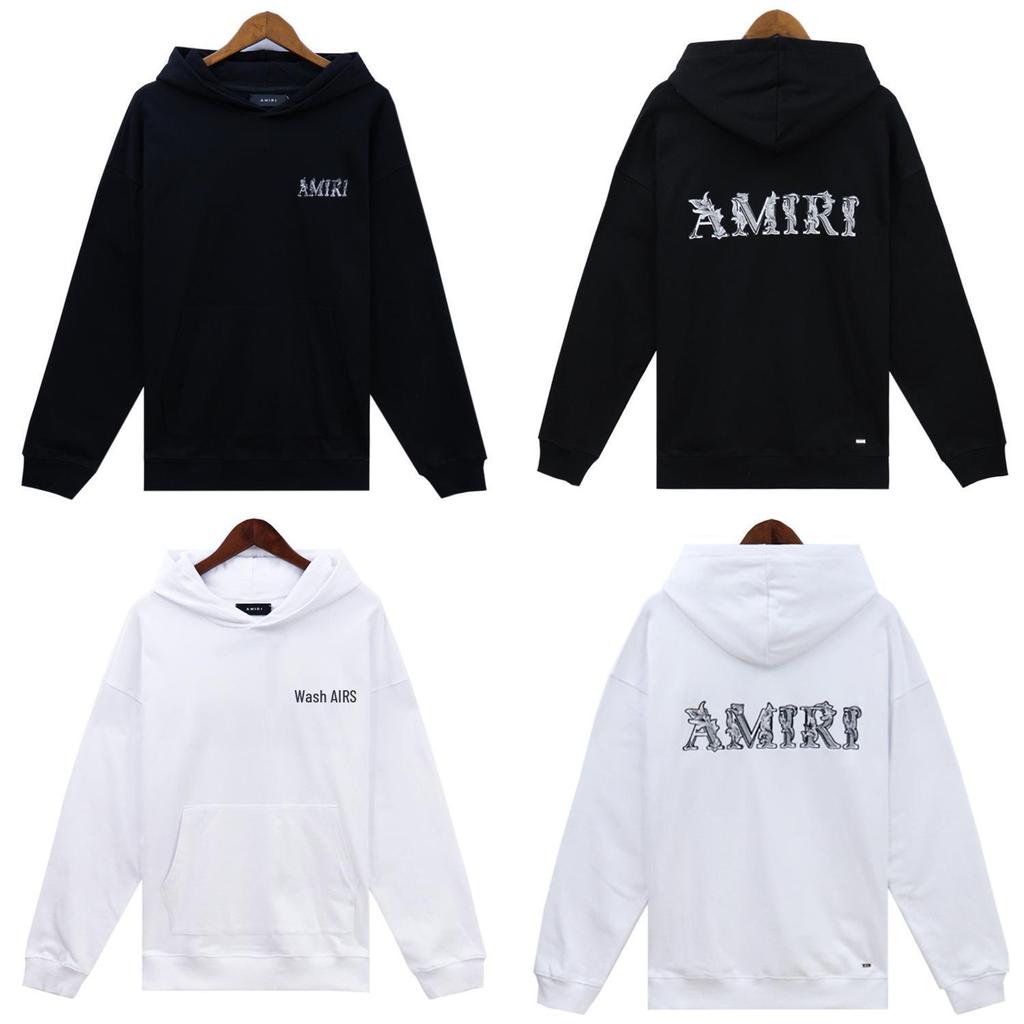 Amri Design Unisex Hooded Sweatshirt with Letter Print - Trendy European & American High Street Style