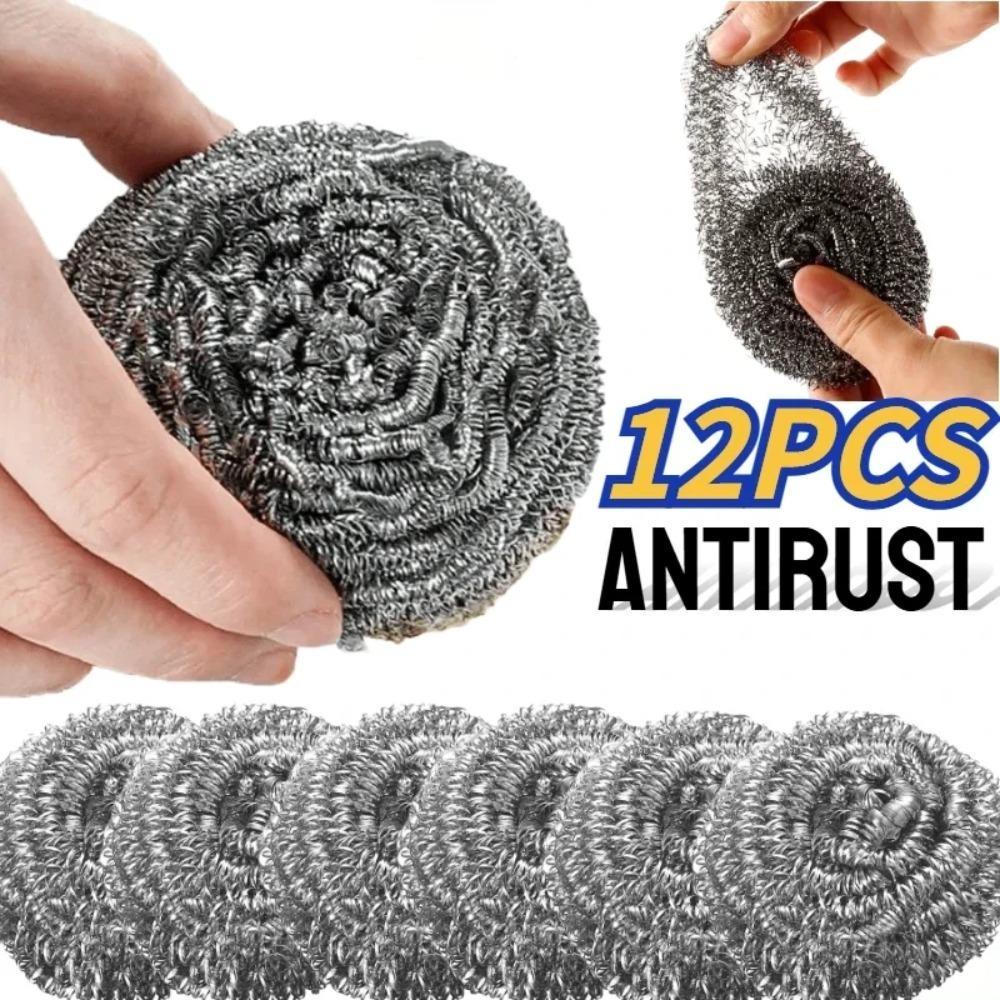 Steel Wire Ball for Pot Pans Dishes Rust Remover Stainless Steel Cleaning Balls Kitchen Dishwashing Cleaner Brush Scrubbers